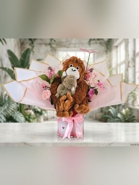 Plush Punch Bouquet with Pink Floral Accents